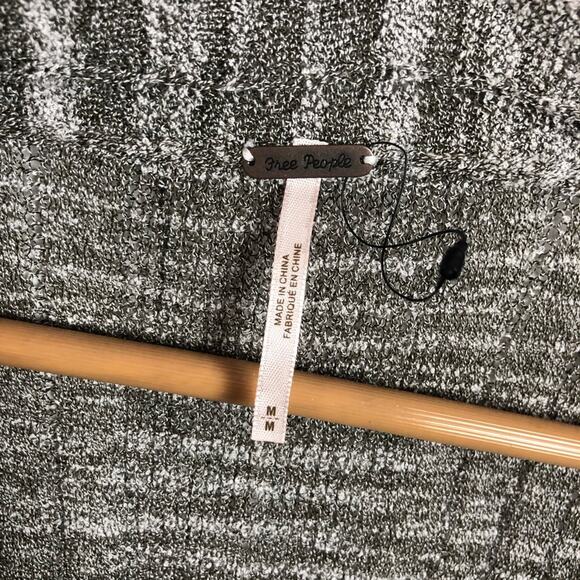 Free People Dots & Dashes Women's Sleeveless Knit Collared Deep V-Neck Top M - Picture 5 of 8